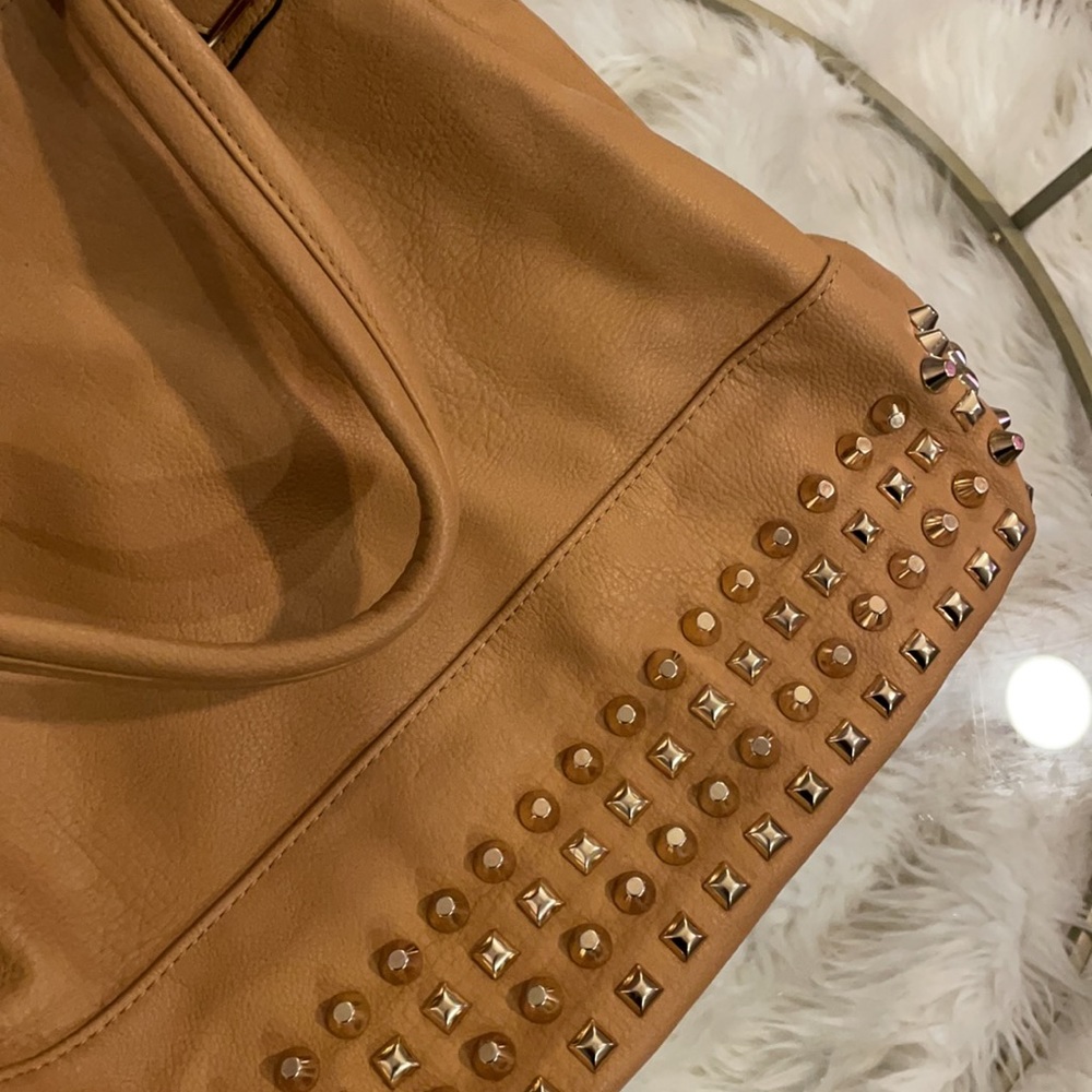 Tan Studded Handbag - Picture 5 of 5